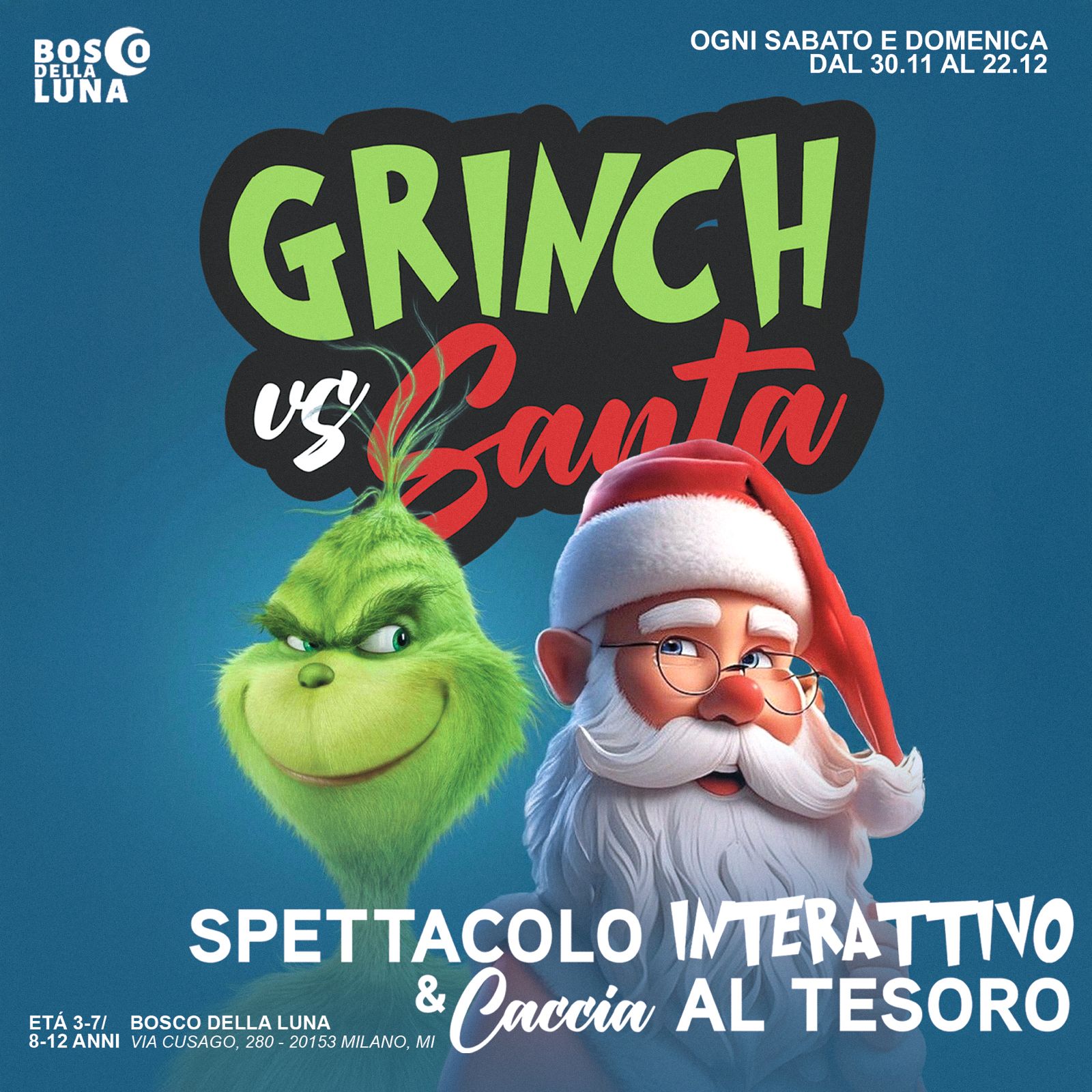 Grinch Vs Santa: l’imperdibile spettacolo di Natale al Bosco della Luna